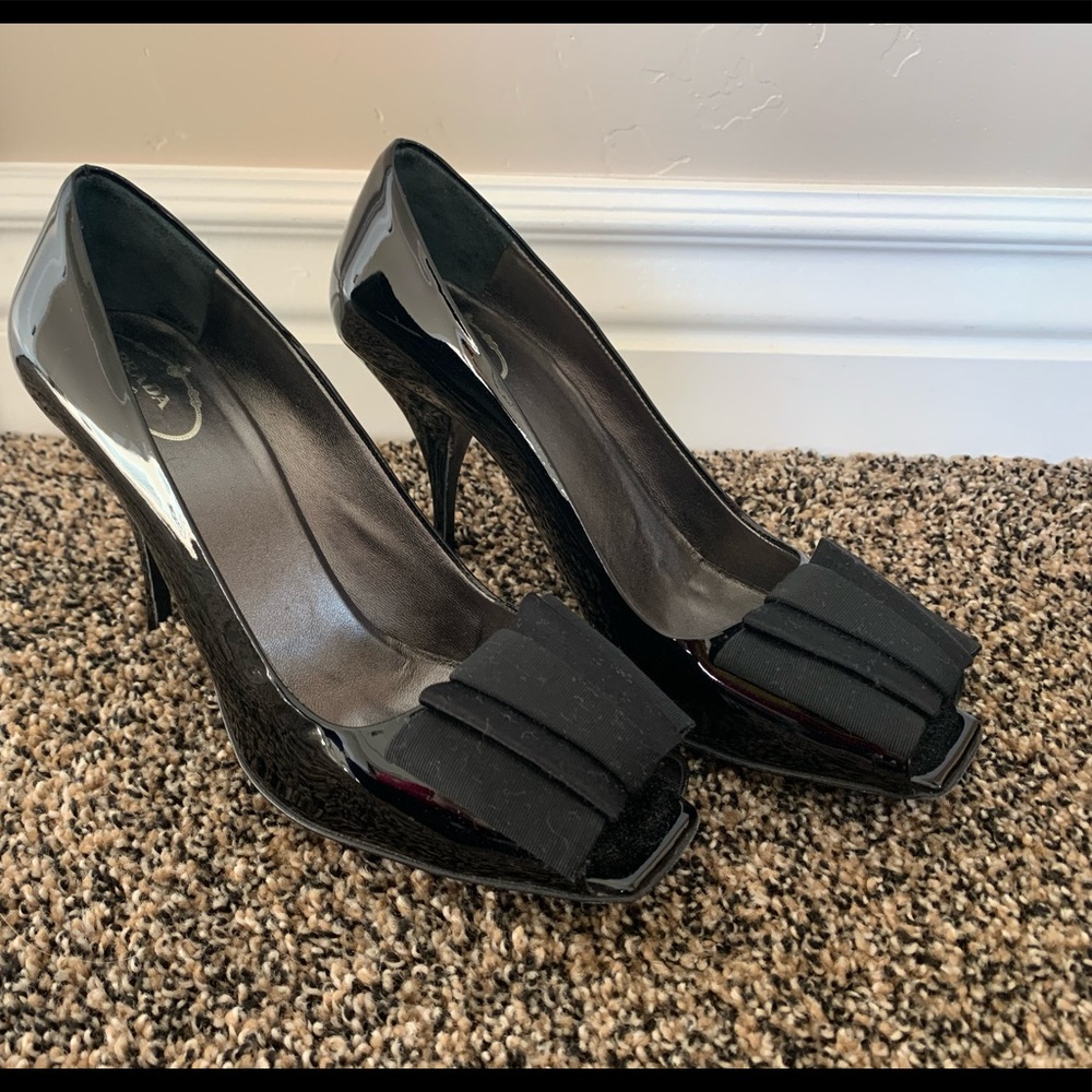 Prada Stilettos with Bow Embellishment